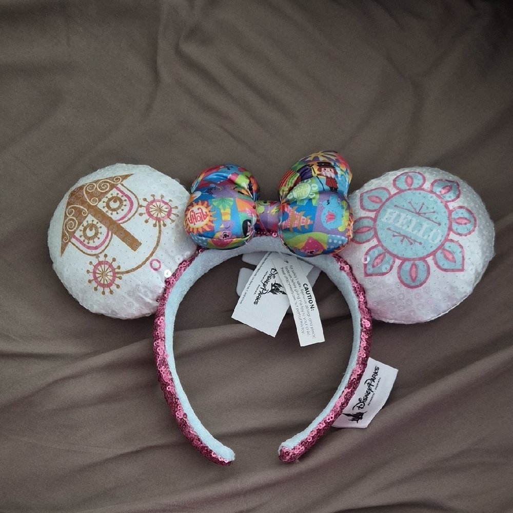 Disney Minnie Mouse Ears with Pink and Multicolor Design